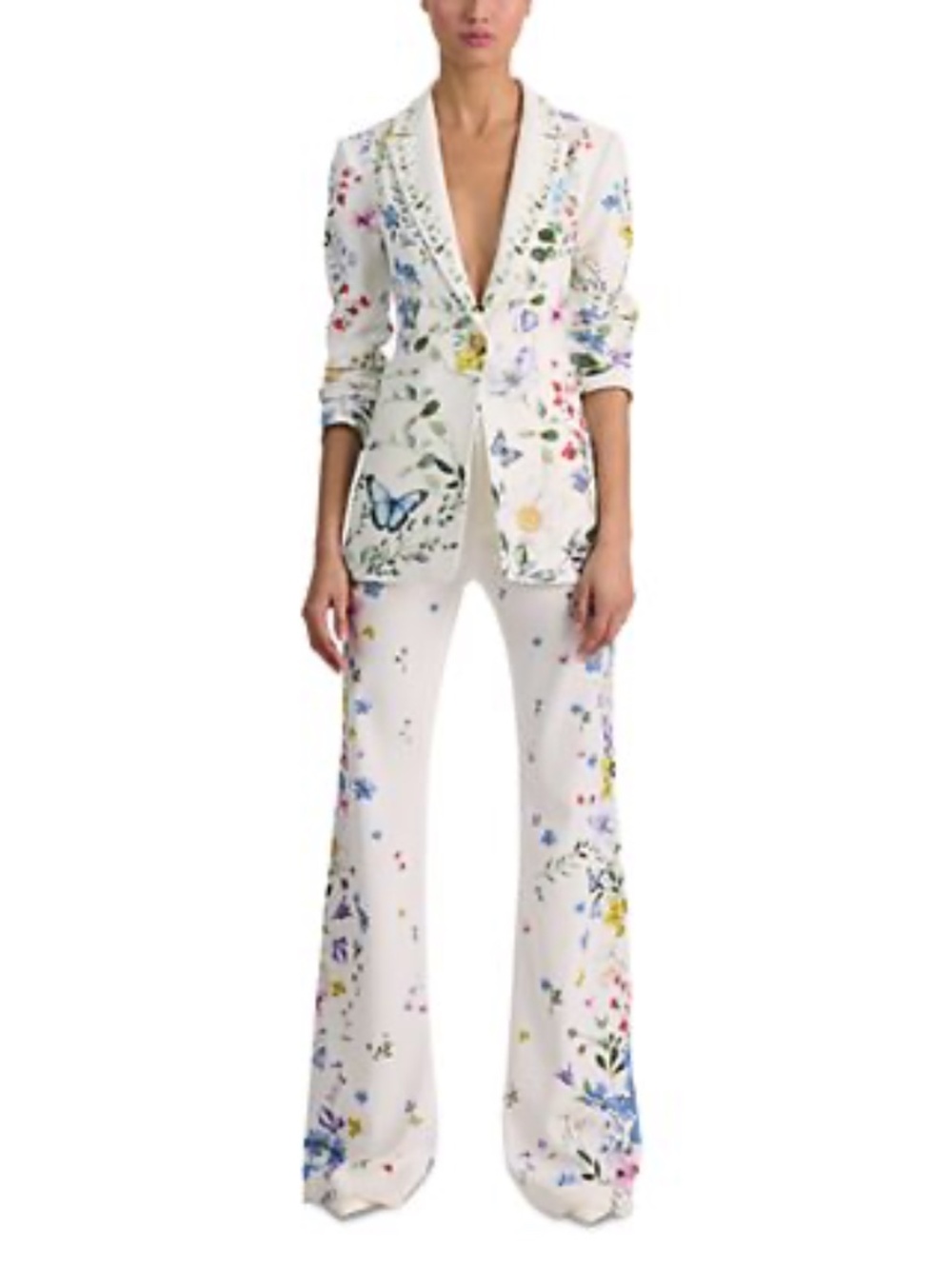 Alice + Olivia Andrew Pants Twisting Vines Off White size 6 - Picture 2 of 12